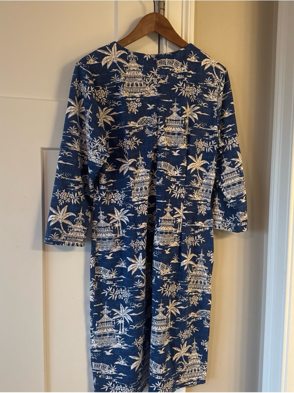 J. McLaughlin Navy and White Printed  Dress